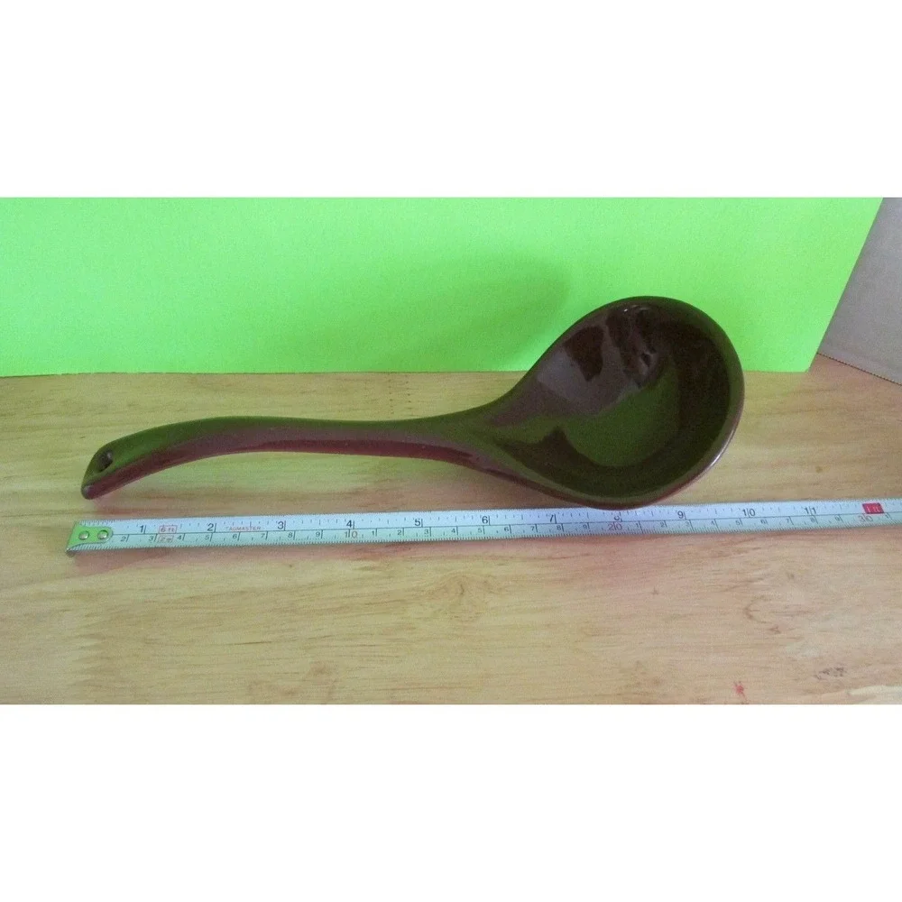 Vintage brown soup ladle shaped kitchen ceramic wall‎ hanging decor 9.75